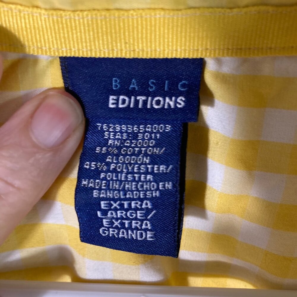 Womens Basic Editions V‎ Neck Gingham Button Shir… - image 6